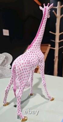 HEREND Large Pink Fishnet Giraffe #15357 Excellent Condition No Box Estate