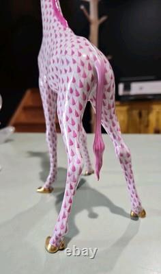 HEREND Large Pink Fishnet Giraffe #15357 Excellent Condition No Box Estate