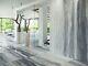 Huey Grey Blue Cascading Flowing Marble-effect Shiny 60x60 Porcelain Tiles 20m2