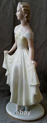 HUTSCHENREUTHER Art Deco GERMANY PORCELAIN FIGURINE First Ball Claire Weiss