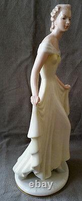 HUTSCHENREUTHER Art Deco GERMANY PORCELAIN FIGURINE First Ball Claire Weiss