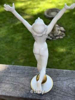 HUTSCHENREUTHER SELB German Art deco porcelain nude Woman figurine 13.5