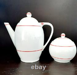 Haas-Czjzek Schlaggenwald Teapot & Sugar 1930's Art Deco Porcelain Ferd Kasper