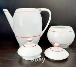 Haas-Czjzek Schlaggenwald Teapot & Sugar 1930's Art Deco Porcelain Ferd Kasper