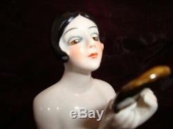 Half doll Figurine Mata Hari Sexy Mirror Half Doll Pincushion Arms Away Art Deco