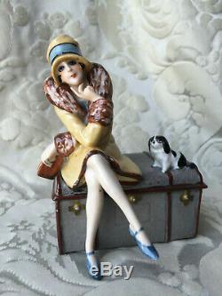 Half-doll Related/demi-figurine/boite Porcelaine/box/flapper/fasold/art Deco