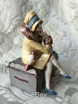 Half-doll Related/demi-figurine/boite Porcelaine/box/flapper/fasold/art Deco