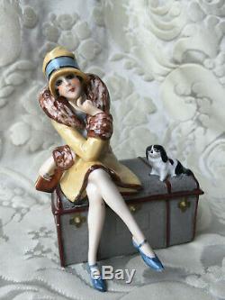 Half-doll Related/demi-figurine/boite Porcelaine/box/flapper/fasold/art Deco