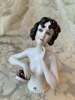 Half-doll/demi-figurine/buste Porcelaine/teepuppe/flapper/art Deco/masquerade