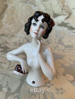 Half-doll/demi-figurine/buste Porcelaine/teepuppe/flapper/art Deco/masquerade