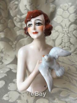 Half-doll/demi-figurine/buste Porcelaine/teepuppe/flapper/fasold/art Deco