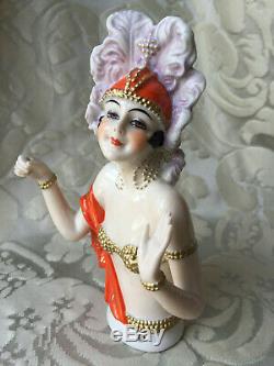 Half-doll/demi-figurine/buste Porcelaine/teepuppe/flapper/fasold/art Deco