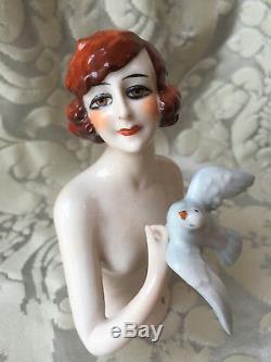 Half-doll/demi-figurine/buste Porcelaine/teepuppe/flapper/fasold/art Deco