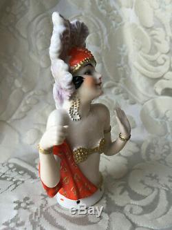 Half-doll/demi-figurine/buste Porcelaine/teepuppe/flapper/fasold/art Deco