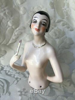 Half-doll/demi-figurine/buste Porcelaine/teepuppe/pincushion Doll/art Deco