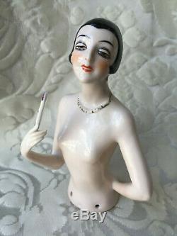 Half-doll/demi-figurine/buste Porcelaine/teepuppe/pincushion Doll/art Deco