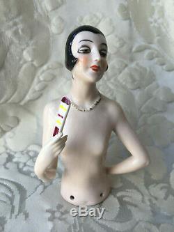 Half-doll/demi-figurine/buste Porcelaine/teepuppe/pincushion Doll/art Deco