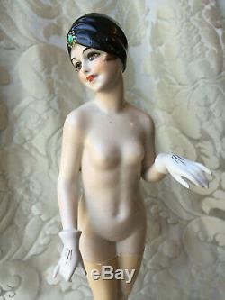 Half-doll/figurine Porcelaine/erotic/bathing Beauty/flapper/fasold/art Deco