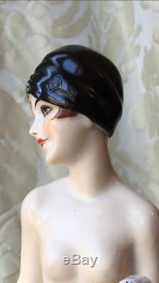 Half-doll/figurine Porcelaine/erotic/bathing Beauty/flapper/fasold/art Deco