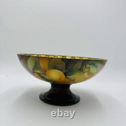 Haviland Limoges France Art Deco Hand Painted Orange Fruit Footed Bowl Porcelain