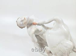 Herend, Art Deco, Leda With The Swan, Handpainted Porcelain Figurine! (h022)