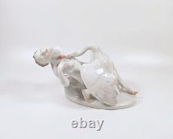 Herend, Art Deco, Leda With The Swan, Handpainted Porcelain Figurine! (h022)