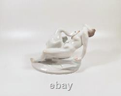 Herend, Art Deco, Leda With The Swan, Handpainted Porcelain Figurine! (h022)