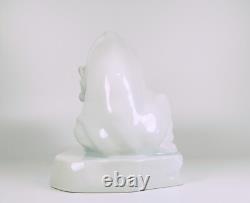Herend Art Deco Sitting Polar Bear Bela Markup White Porcelain Figurine (b179)