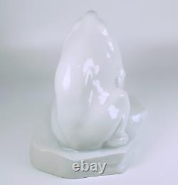 Herend Art Deco Sitting Polar Bear Bela Markup White Porcelain Figurine (b179)