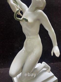 Herend Porcelain Art Deco 5722 The Death of Cleopatra Nude Figurine, 9 1/2 H