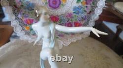 Herend Porcelain Figurine Nude Dancer Art Deco Blue Silk Scarf 15735