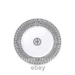 Hermes H Deco Pair Of No. 1 Dessert Plates #p037007p Brand Nib Porcelain F/sh