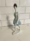 Hollohaza Kezzel Festett Porcelain Handpainted Art Deco Girl In Blue Figurine