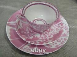 Homage to Clarice Cliff Tea Set Art Deco Lustred Pink/ White Limoges/Silesia