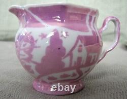 Homage to Clarice Cliff Tea Set Art Deco Lustred Pink/ White Limoges/Silesia