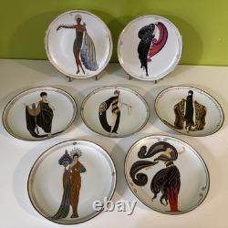 House Of Erte Fine Porcelain Plates Set of 7, Limited Edition Art Deco, 8