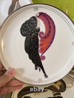 House Of Erte Fine Porcelain Plates Set of 7, Limited Edition Art Deco, 8