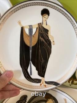 House Of Erte Fine Porcelain Plates Set of 7, Limited Edition Art Deco, 8