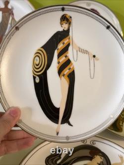 House Of Erte Fine Porcelain Plates Set of 7, Limited Edition Art Deco, 8