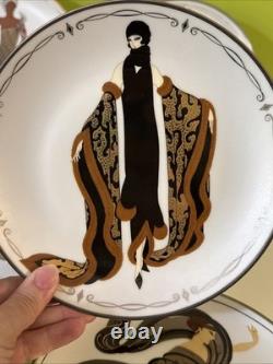 House Of Erte Fine Porcelain Plates Set of 7, Limited Edition Art Deco, 8