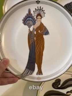House Of Erte Fine Porcelain Plates Set of 7, Limited Edition Art Deco, 8