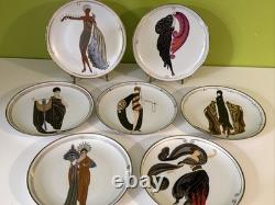 House Of Erte Fine Porcelain Plates Set of 7, Limited Edition Art Deco, 8