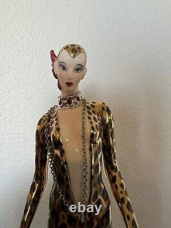 House of Erte Franklin Mint Leopard Art Deco Limited Edition Porcelain Figurine