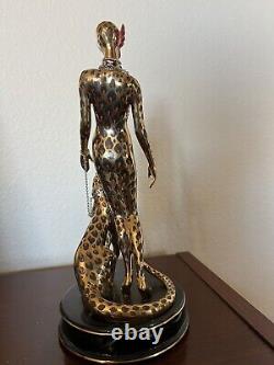 House of Erte Franklin Mint Leopard Art Deco Limited Edition Porcelain Figurine