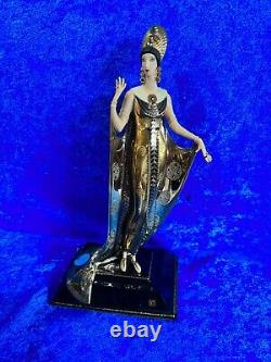 House of Erte Isis Porcelain Art Deco Sculpture RARE! 24Kt. Gold -Platinum 11