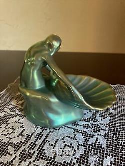 Hungarian Zsolnay Pecs Iridescent Eosin Nude Naked Girl Figurine Statue