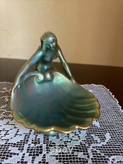 Hungarian Zsolnay Pecs Iridescent Eosin Nude Naked Girl Figurine Statue