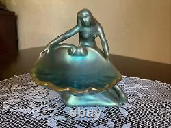 Hungarian Zsolnay Pecs Iridescent Eosin Nude Naked Girl Figurine Statue