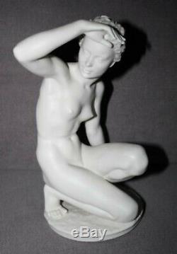 Hutschenreuther Art Deco Porcelain White Nude Woman Maiden Figurine Sculpture