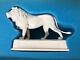 Hutschenreuther Germany White Porcelain Lion, Art Deco, In Box, Signed